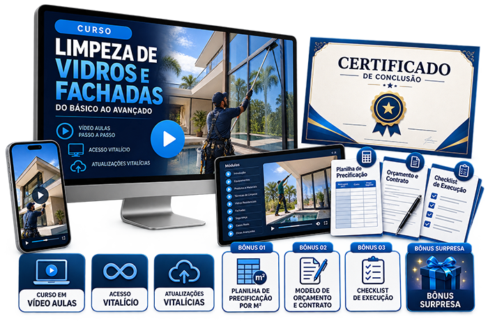 Curso Limpeza de Vidros e Fachadas